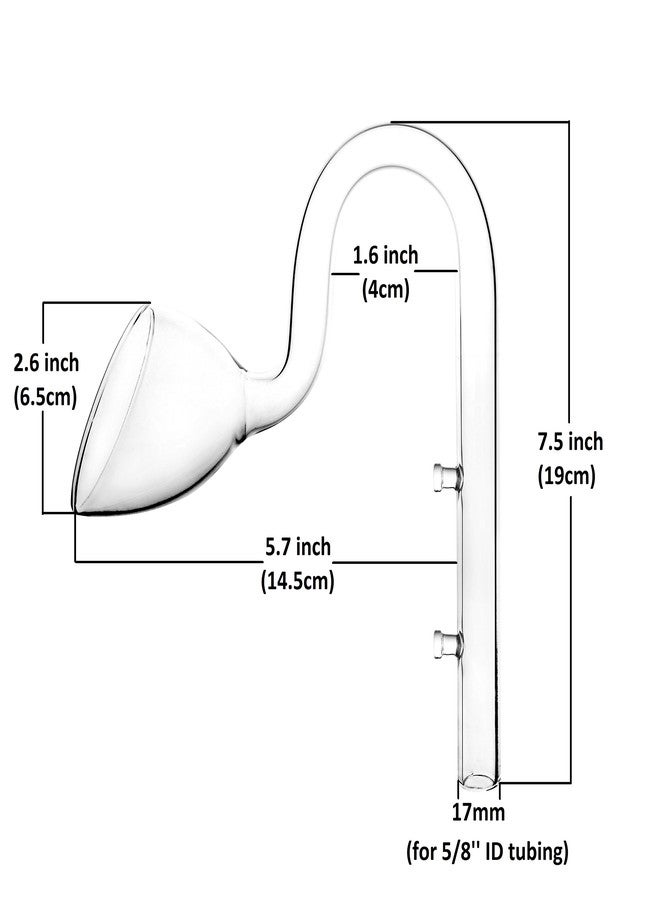 JARDLI Glass Lily Pipe Outflow for Aquarium Planted Tank (17mm for 16/22mm (5/8" ID) tubing) - Image 2